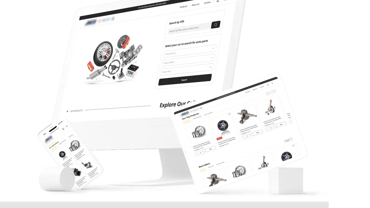 Detailed product page and design elements for automotive catalog