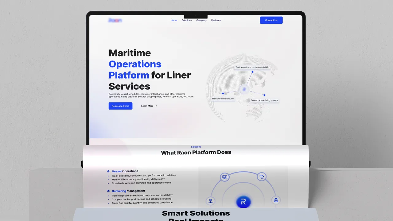 Logistics website responsive design preview across mobile and tablet devices