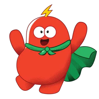 Chocopie mascot waving both hands