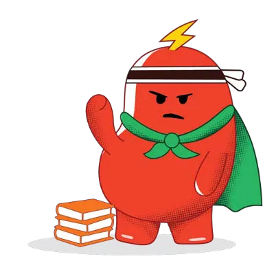 Chocopie mascot with books